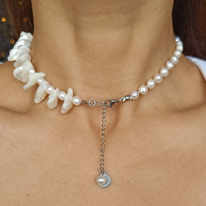 Celestial Pearl Fringe Necklace