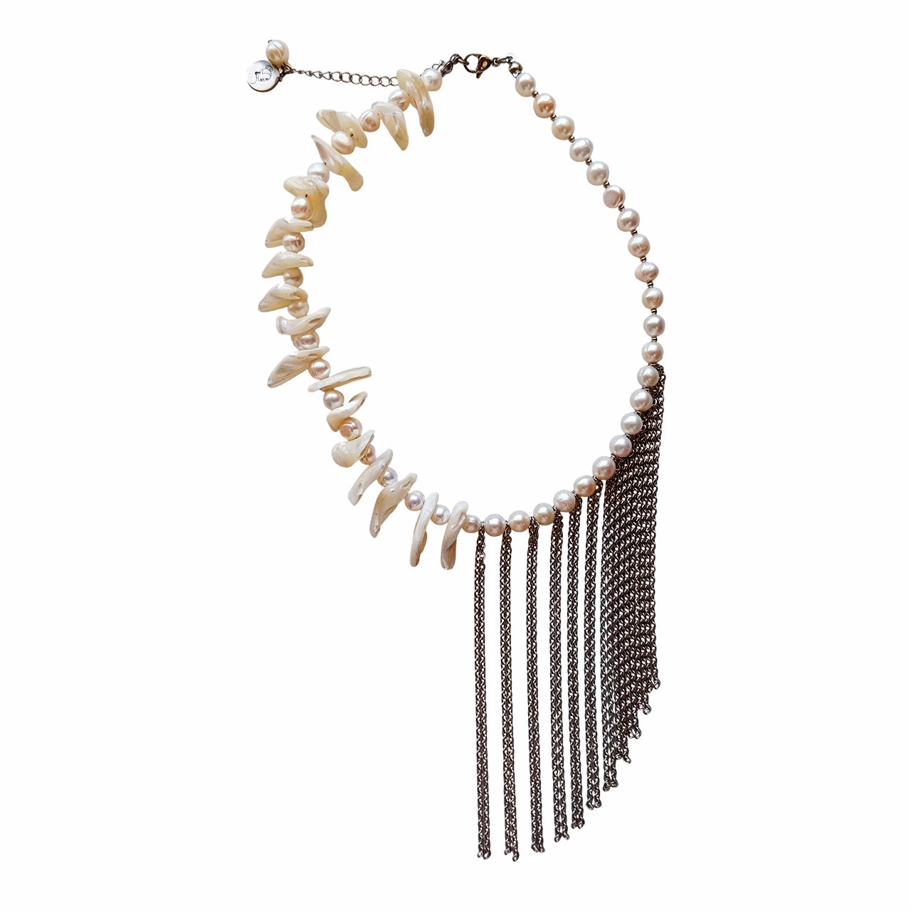 Celestial Pearl Fringe Necklace