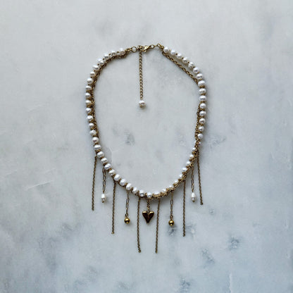 Choker From Pearl With Heart