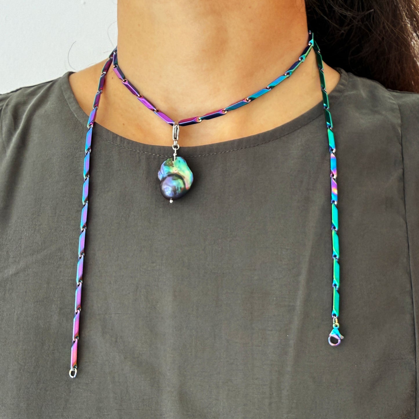 Chroma Shift Steel Necklace