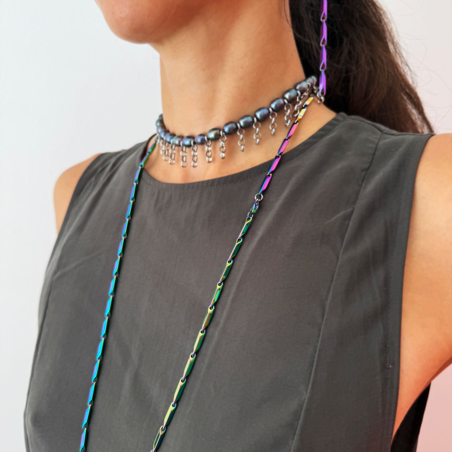 Chroma Shift Steel Necklace