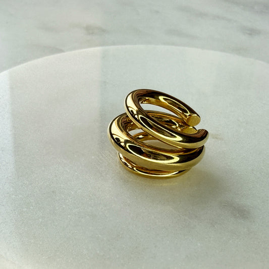 Cuff Three Rings Gold
