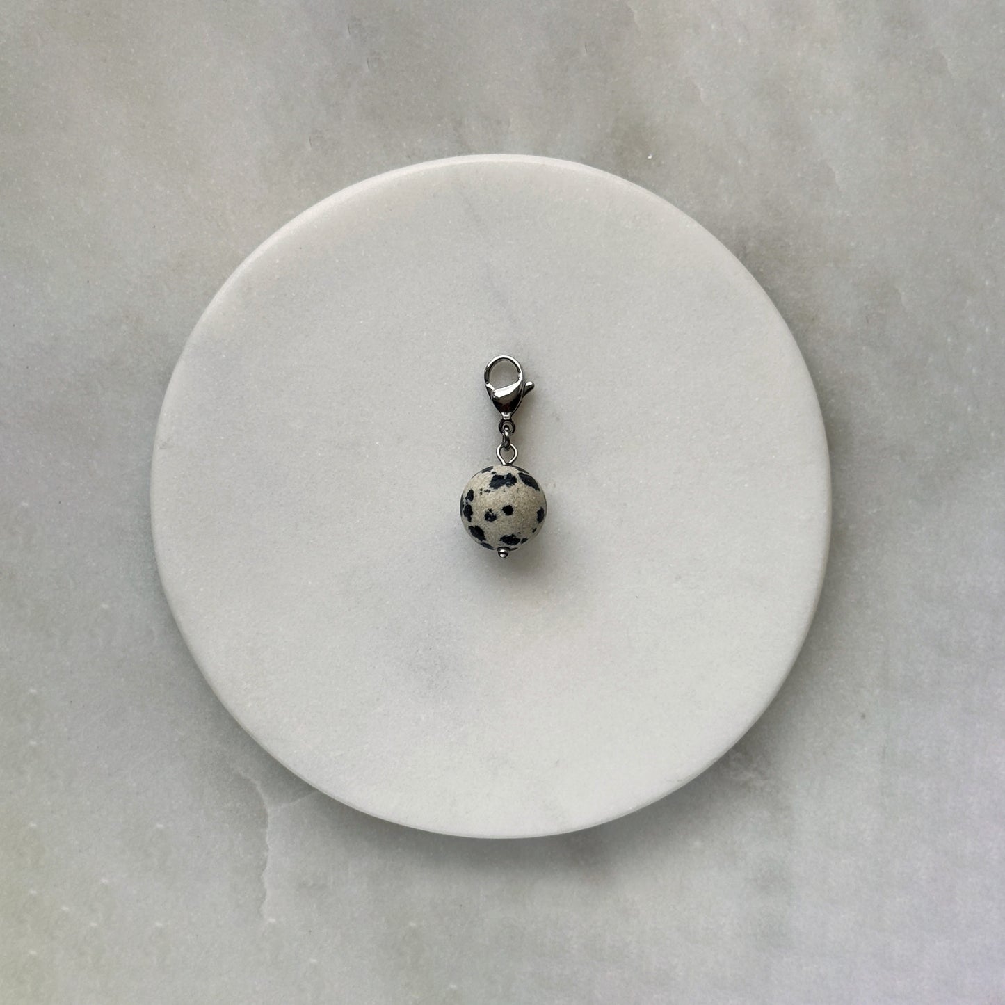 Dalmatian Jasper Silver Carabiner