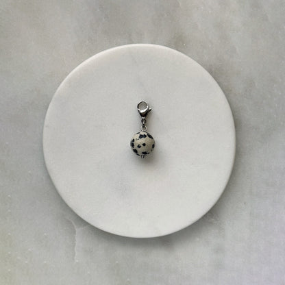 Dalmatian Jasper Silver Carabiner
