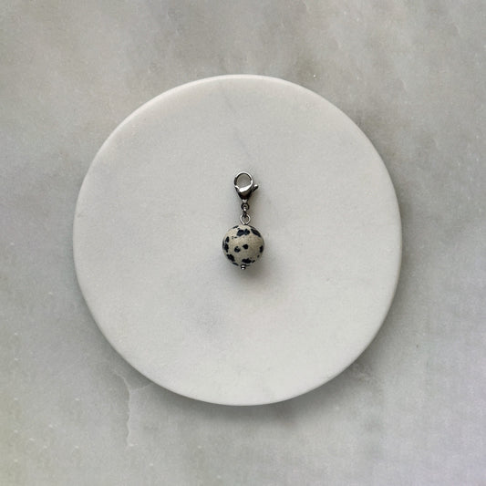 Dalmatian Jasper Silver Carabiner