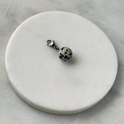 Dalmatian Jasper Silver Carabiner
