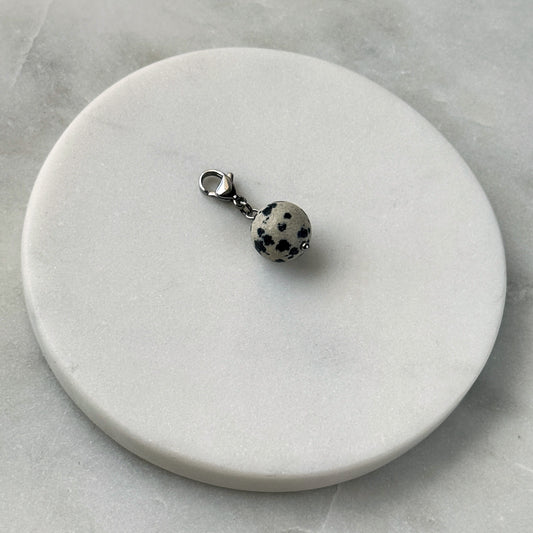 Dalmatian Jasper Silver Carabiner