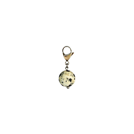 Dalmatian Jasper Silver Carabiner