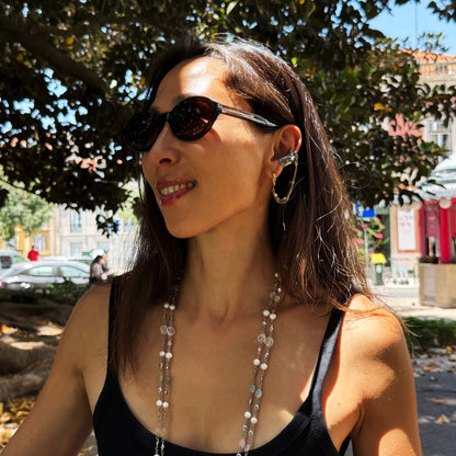 Double Strand Pearl & Gemstone Necklace