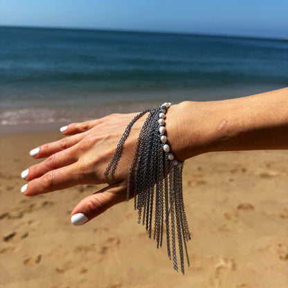 Drizzle Bracelet Silver and White