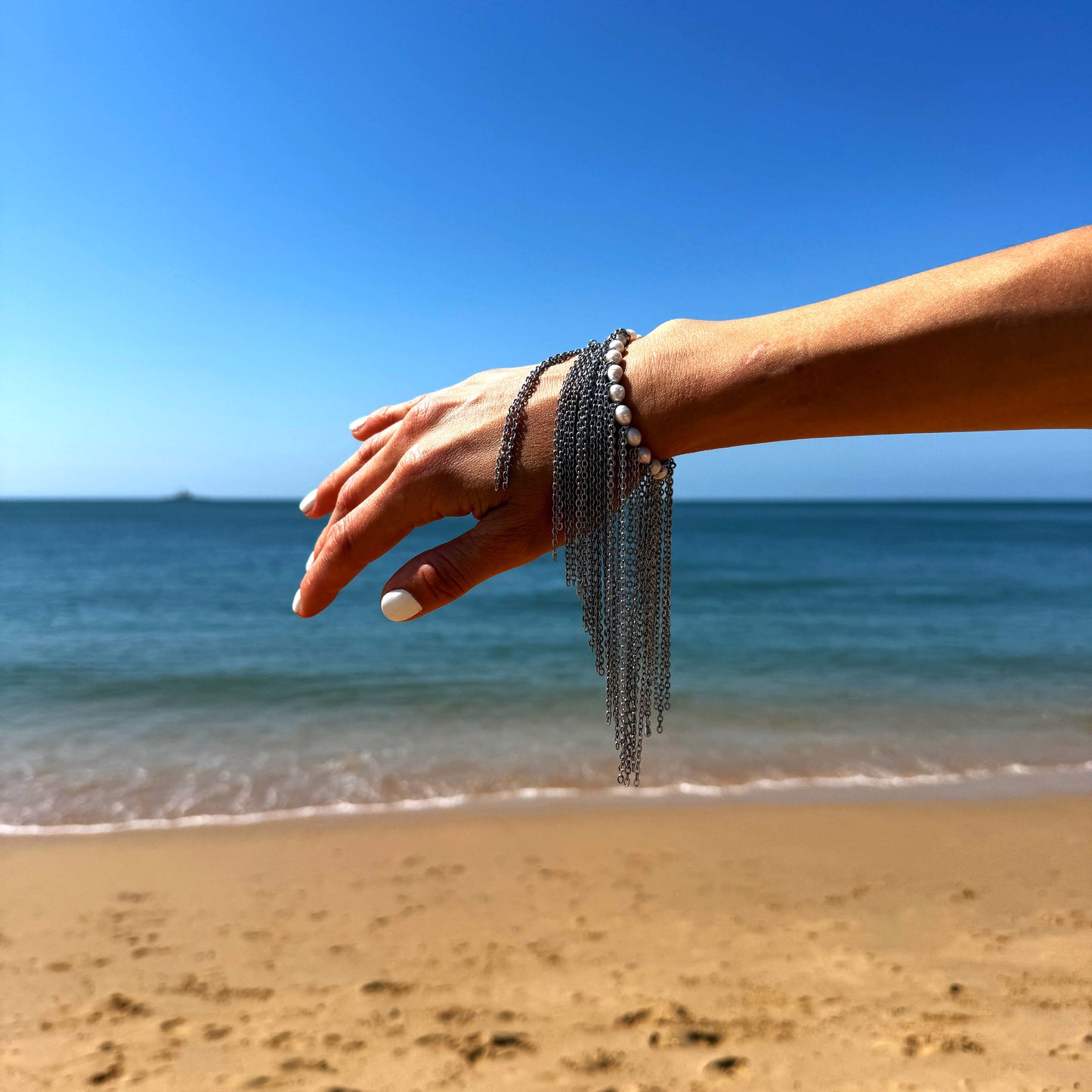 Drizzle Bracelet Silver and White