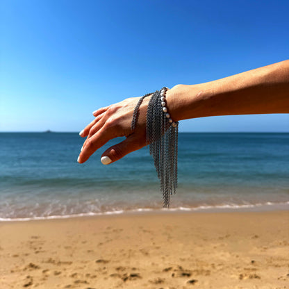 Drizzle Bracelet Silver and White