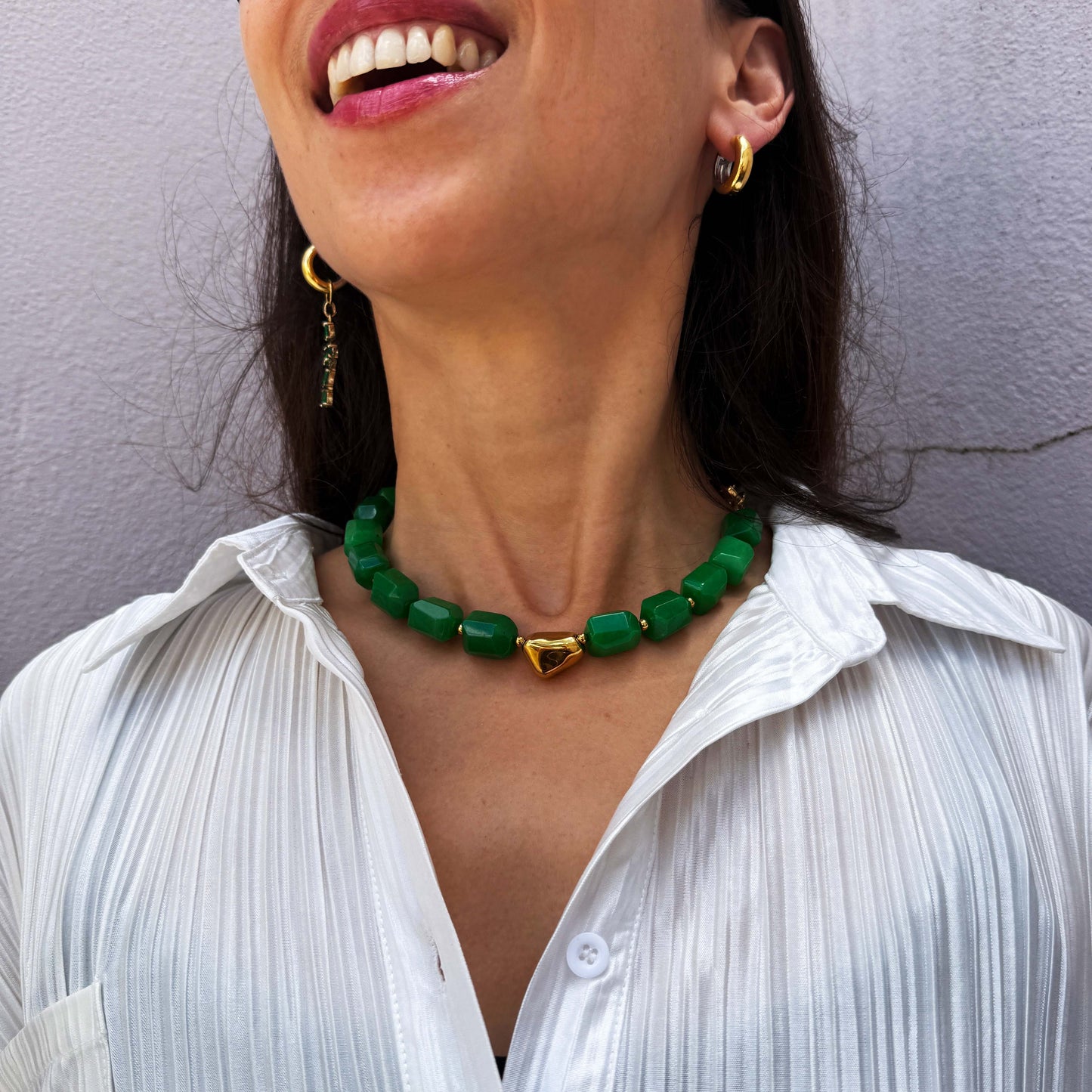 Earthly Elegance Statement Necklace with Gold