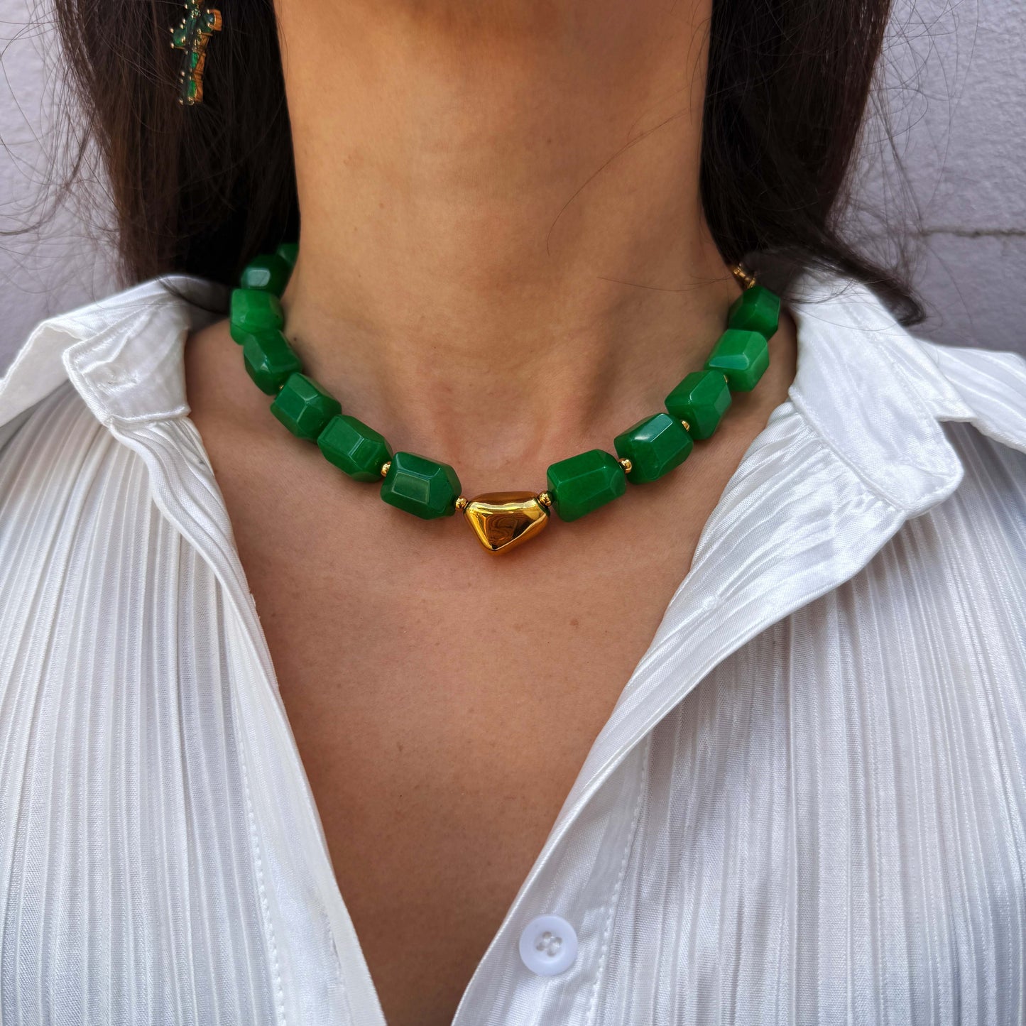 Earthly Elegance Statement Necklace with Gold