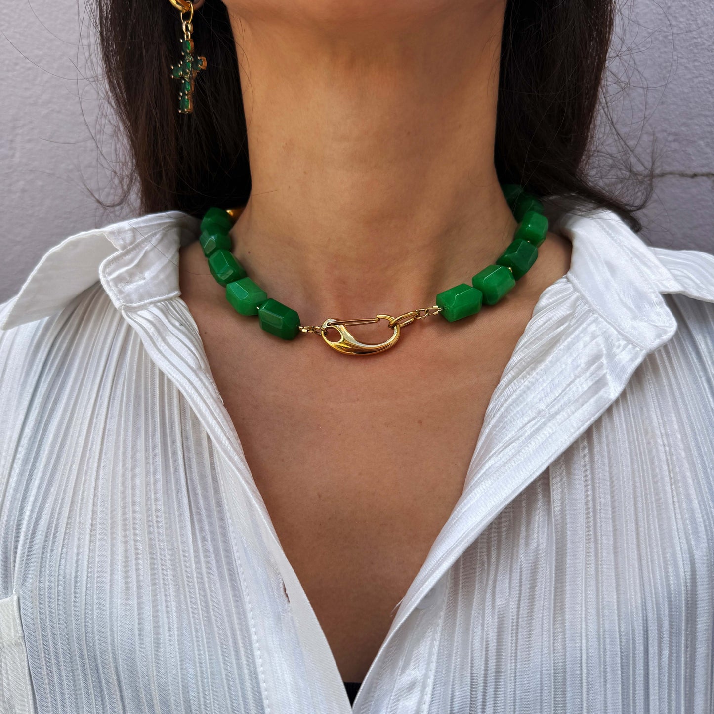 Earthly Elegance Statement Necklace with Gold