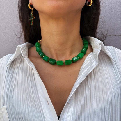 Earthly Elegance Statement Necklace with Gold