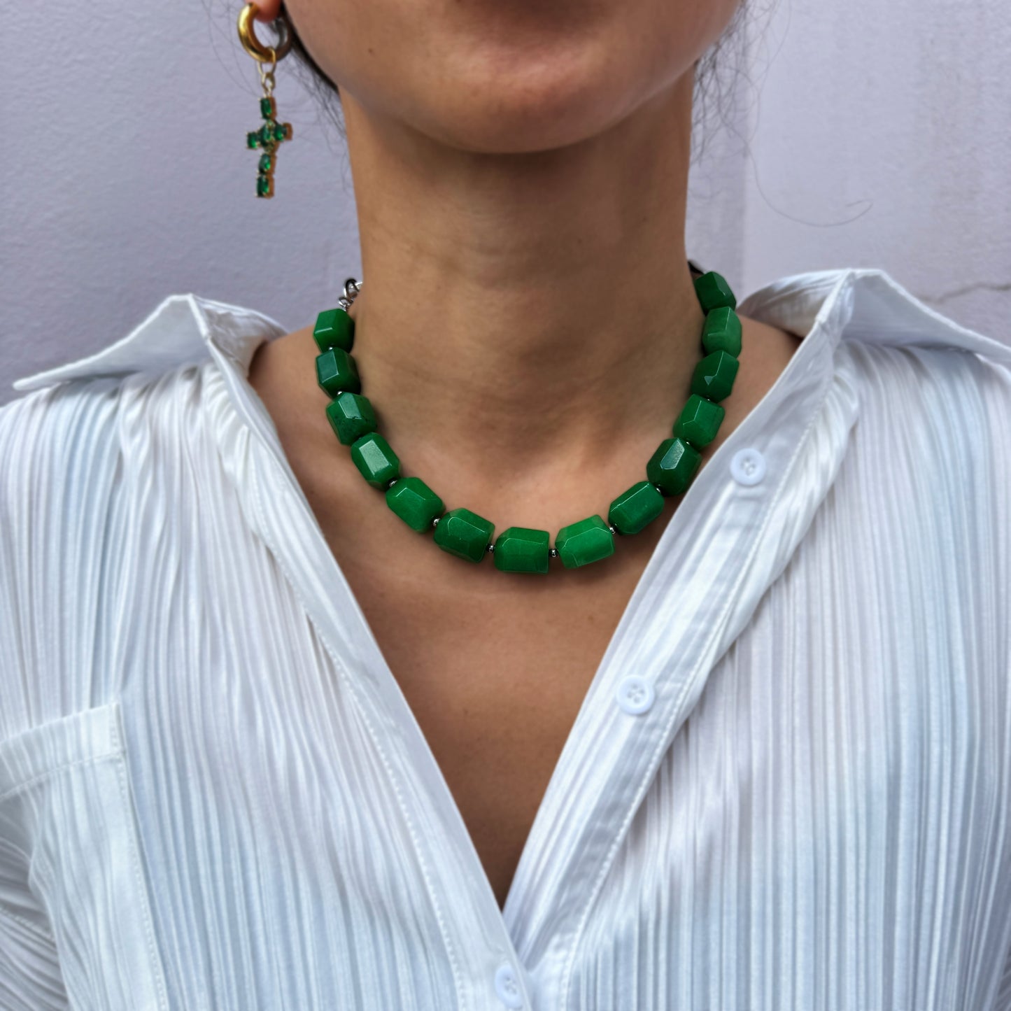Earthly Elegance Statement Necklace with Gold