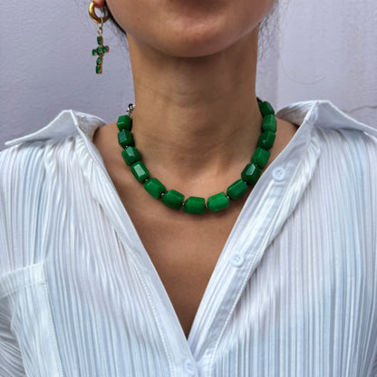 Earthly Elegance Statement Necklace with Gold