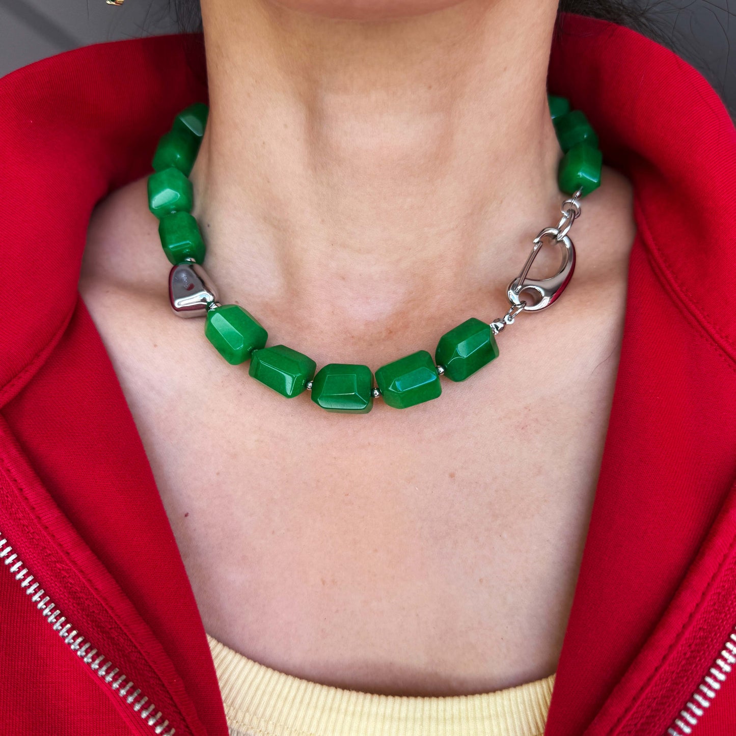 Earthly Elegance Statement Necklace with Gold