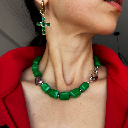 Earthly Elegance Statement Necklace with Gold