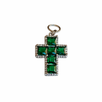 Emerald Radiance Cross Charm