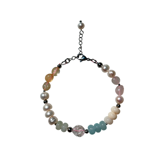 Ethereal Dawn Bracelet With Silver Chain