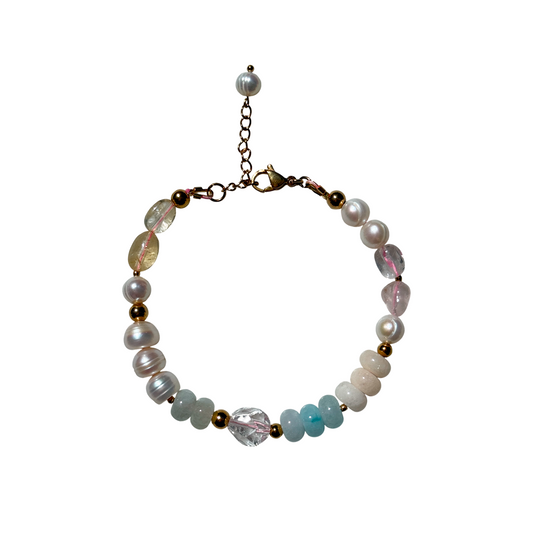 Ethereal Dawn Bracelet With Gold Chain