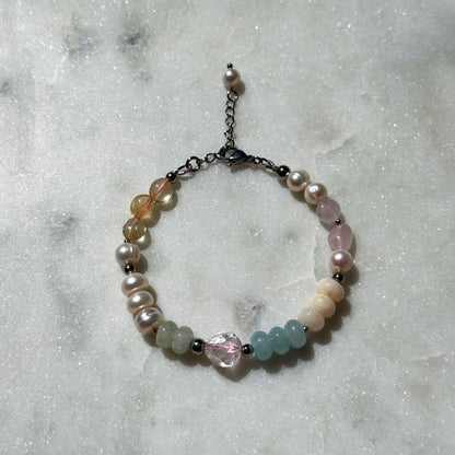 Ethereal Dawn Bracelet With Silver Chain