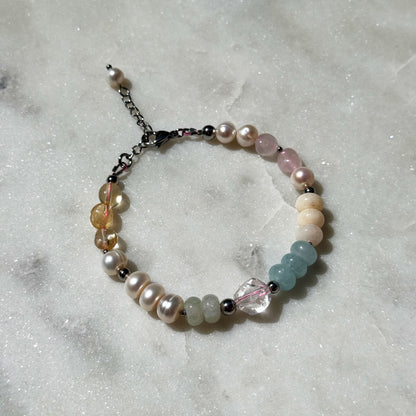 Ethereal Dawn Bracelet With Silver Chain