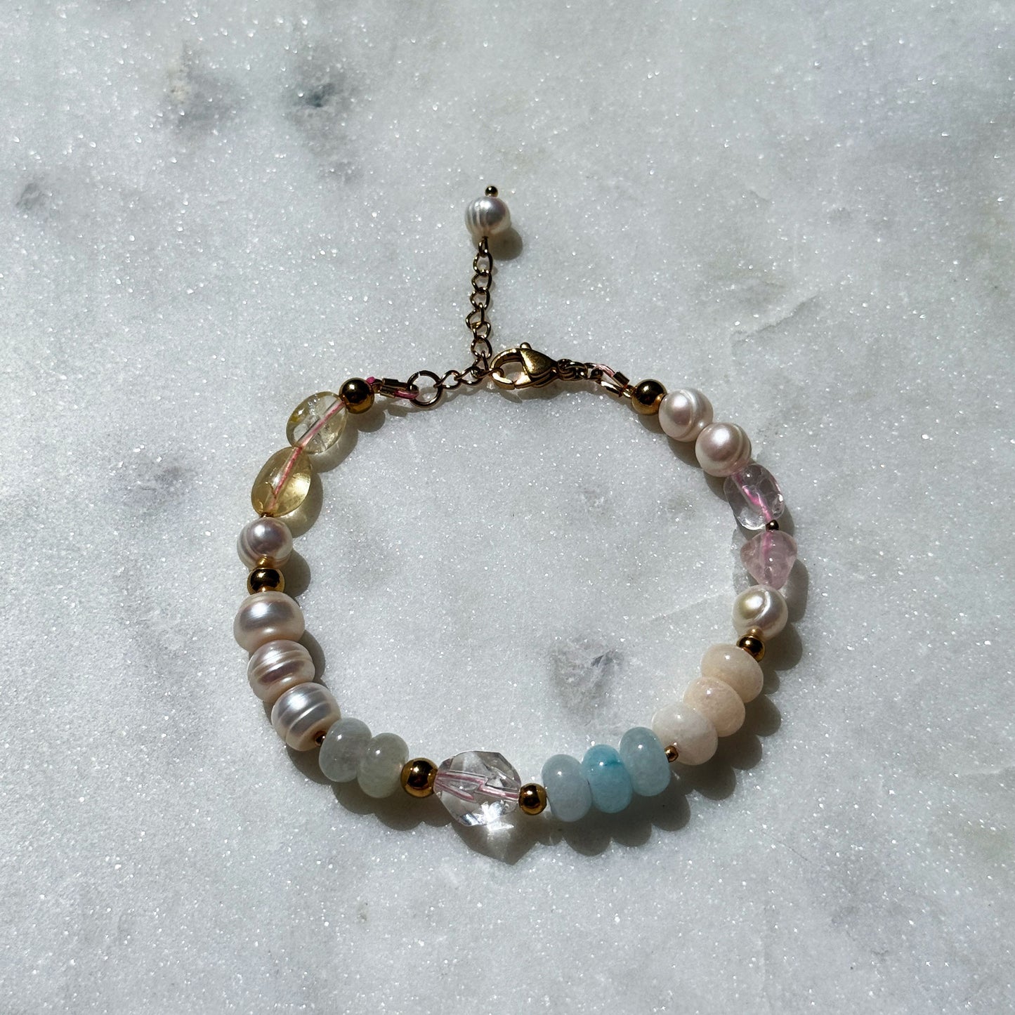 Ethereal Dawn Bracelet With Silver Chain