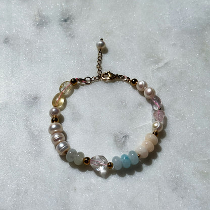 Ethereal Dawn Bracelet With Silver Chain