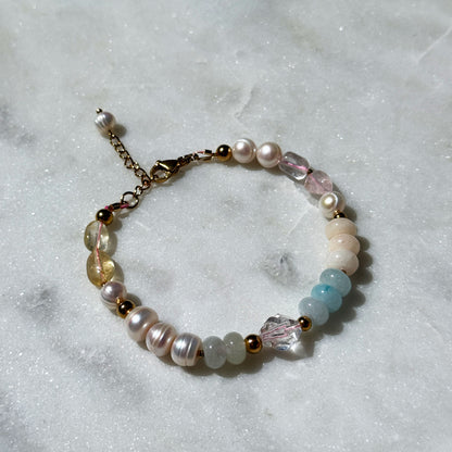 Ethereal Dawn Bracelet With Silver Chain