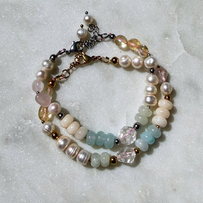 Ethereal Dawn Bracelet With Silver Chain
