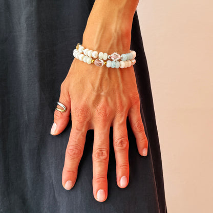 Ethereal Dawn Bracelet With Gold Chain