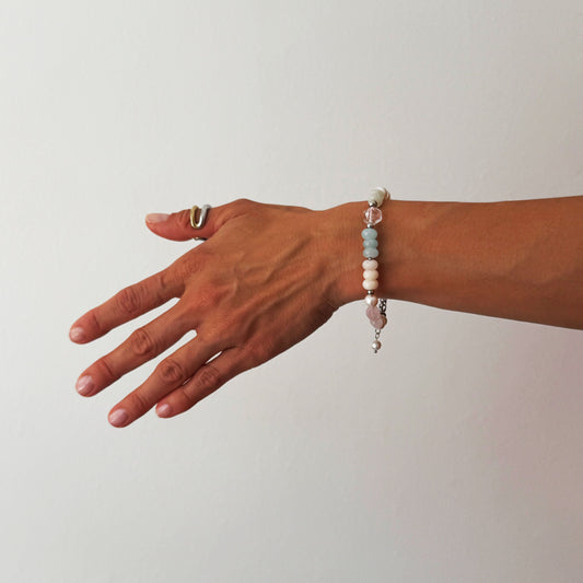 Ethereal Dawn Bracelet With Gold Chain
