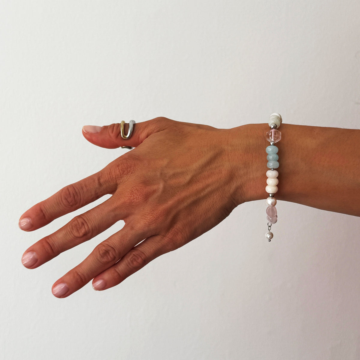 Ethereal Dawn Bracelet With Gold Chain