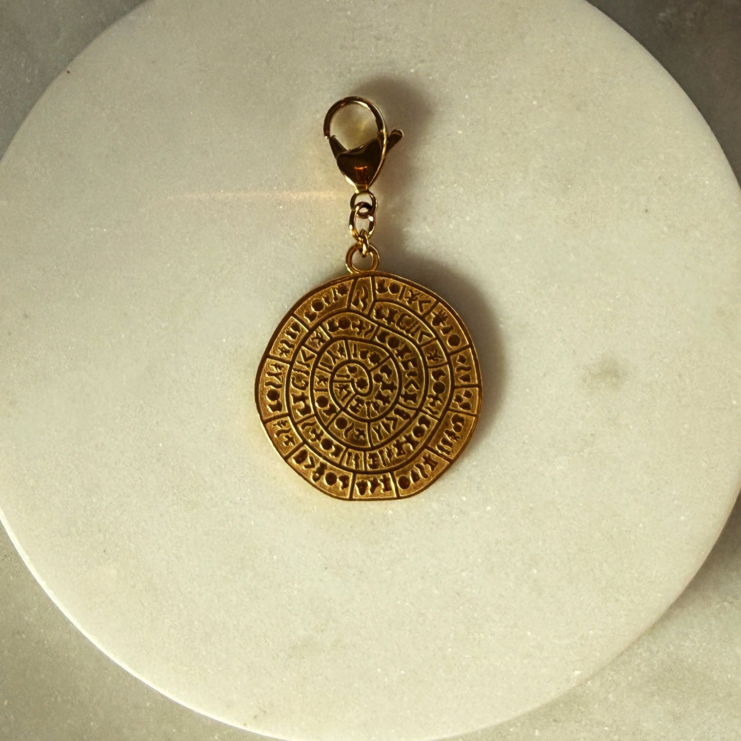 Silver Aztec Calendar Coin Pendant