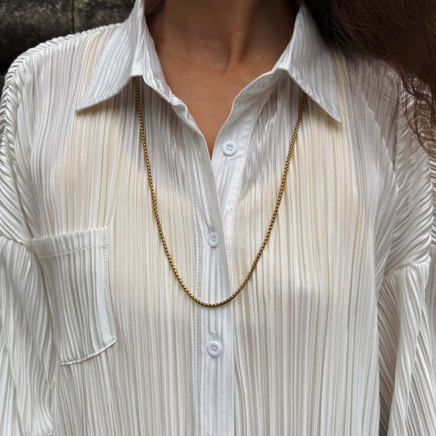 Silver Long Engraved Pendant Chain