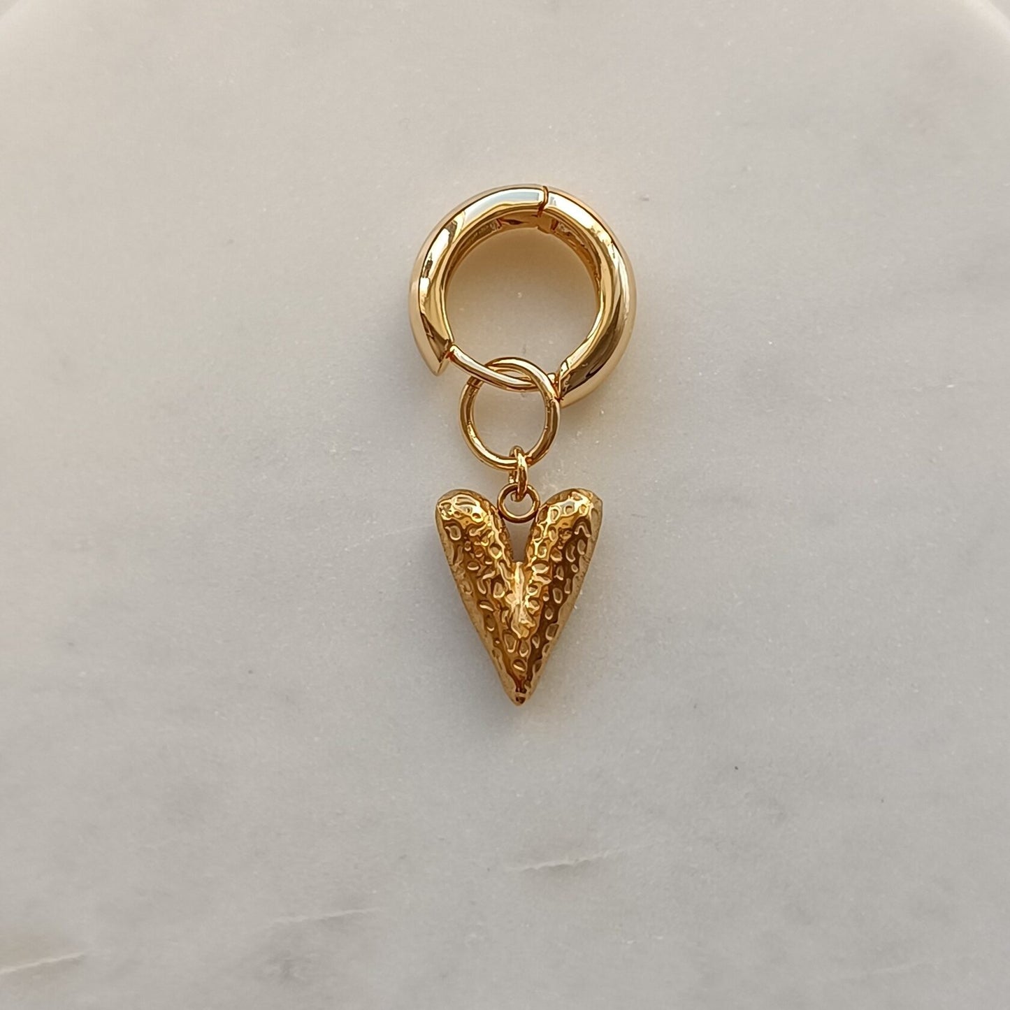 Golden Gilded Heart Charm