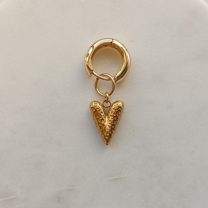 Golden Gilded Heart Charm