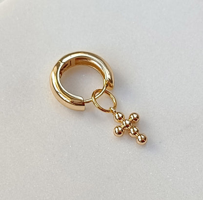 Golden Orb Cross Charm