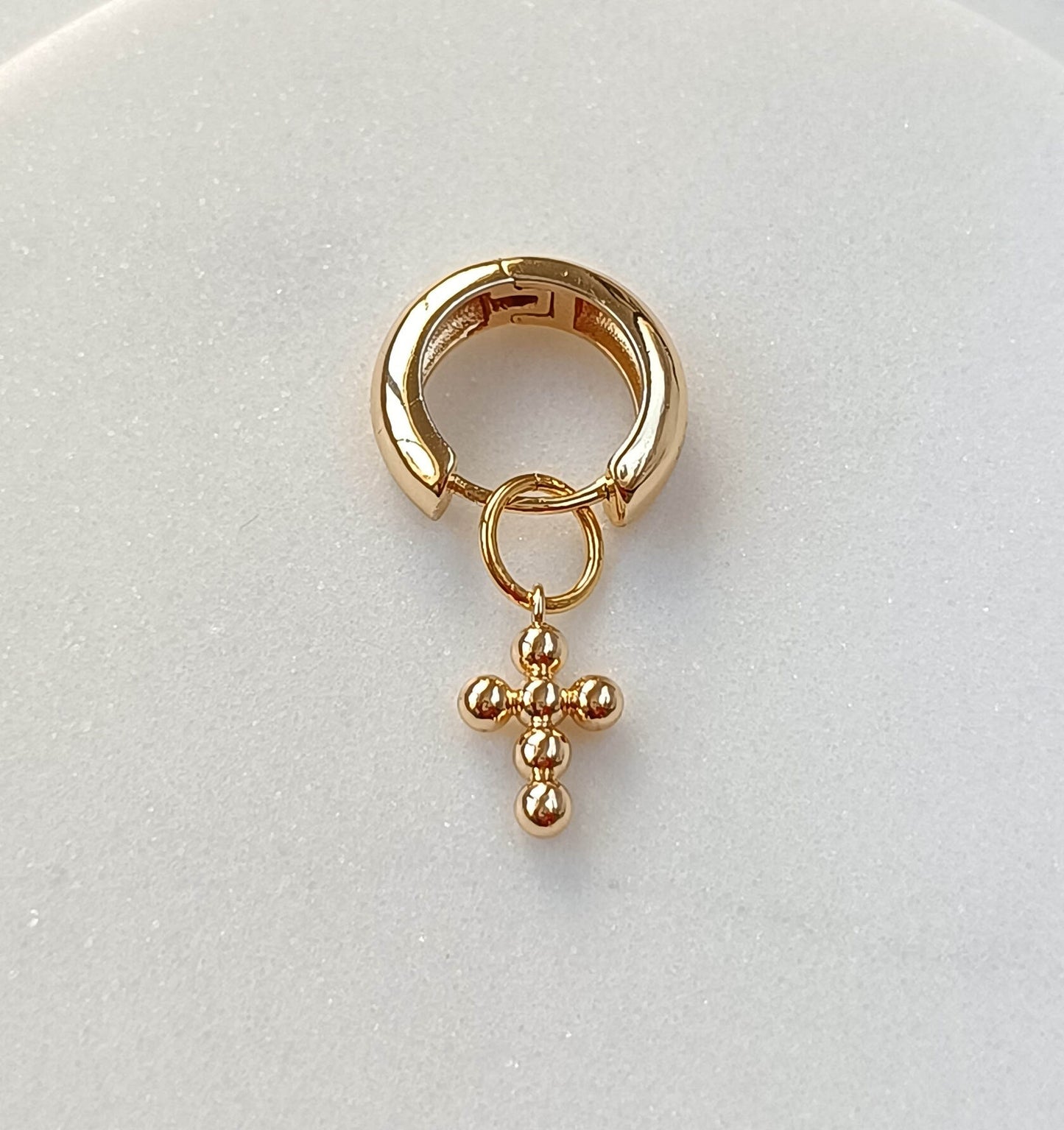 Golden Orb Cross Charm