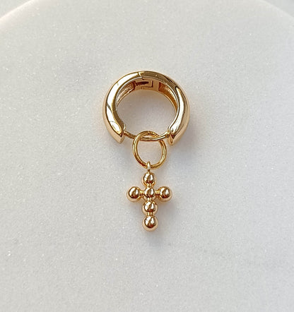 Golden Orb Cross Charm