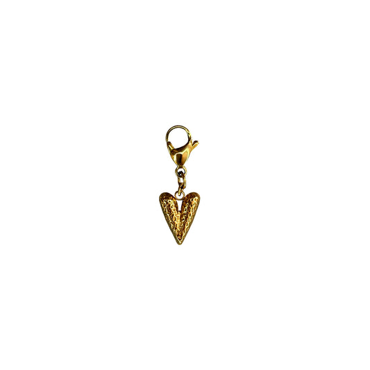 Golden Gilded Heart Charm