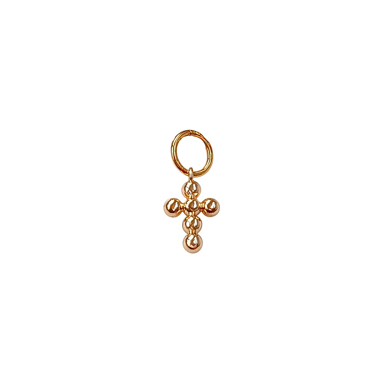 Golden Orb Cross Charm