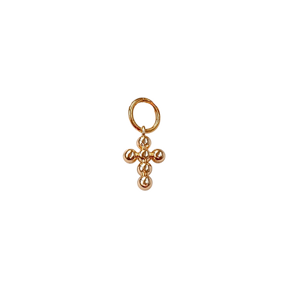 Golden Orb Cross Charm
