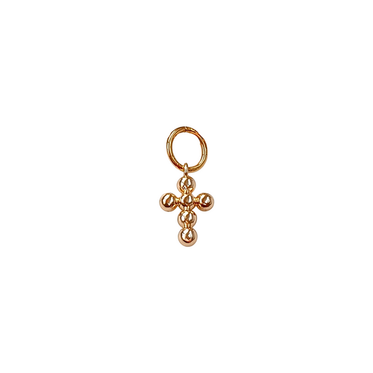 Golden Orb Cross Charm