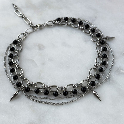 Gothic Black Agate Necklace