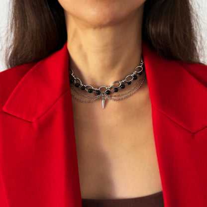 Gothic Black Agate Necklace