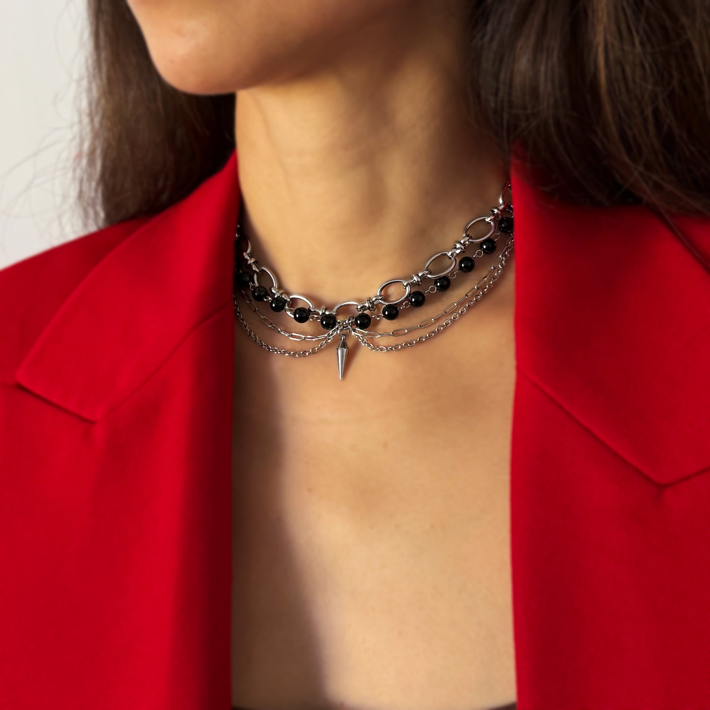 Gothic Black Agate Necklace